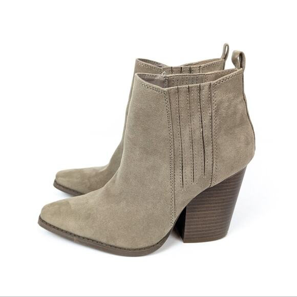 Qupid Women Shoes Grey Taupe Slay Slip On Ankle Boot Size 7.5 - Picture 5 of 8